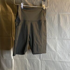Control top Black High-Rise Bike Shorts with phone pocket